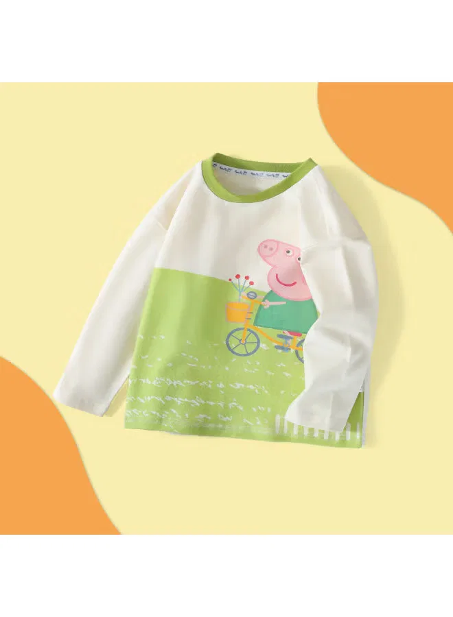Лонгслив с длинным рукавом для мальчиков Peppa Pig, бежевый — фото 2