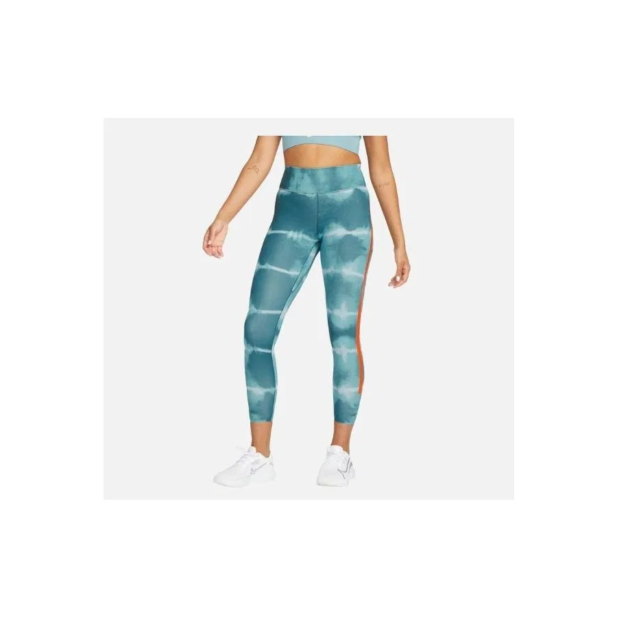 Женские леггинсы для тренировок с принтом One Luxe Mid-Rise Printed Training Nike, Бирюзовый