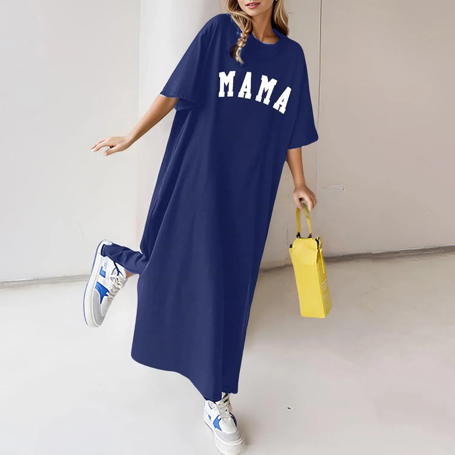 Повседневное летнее платье миди с принтом MAMA Generic, Blue — фото 2