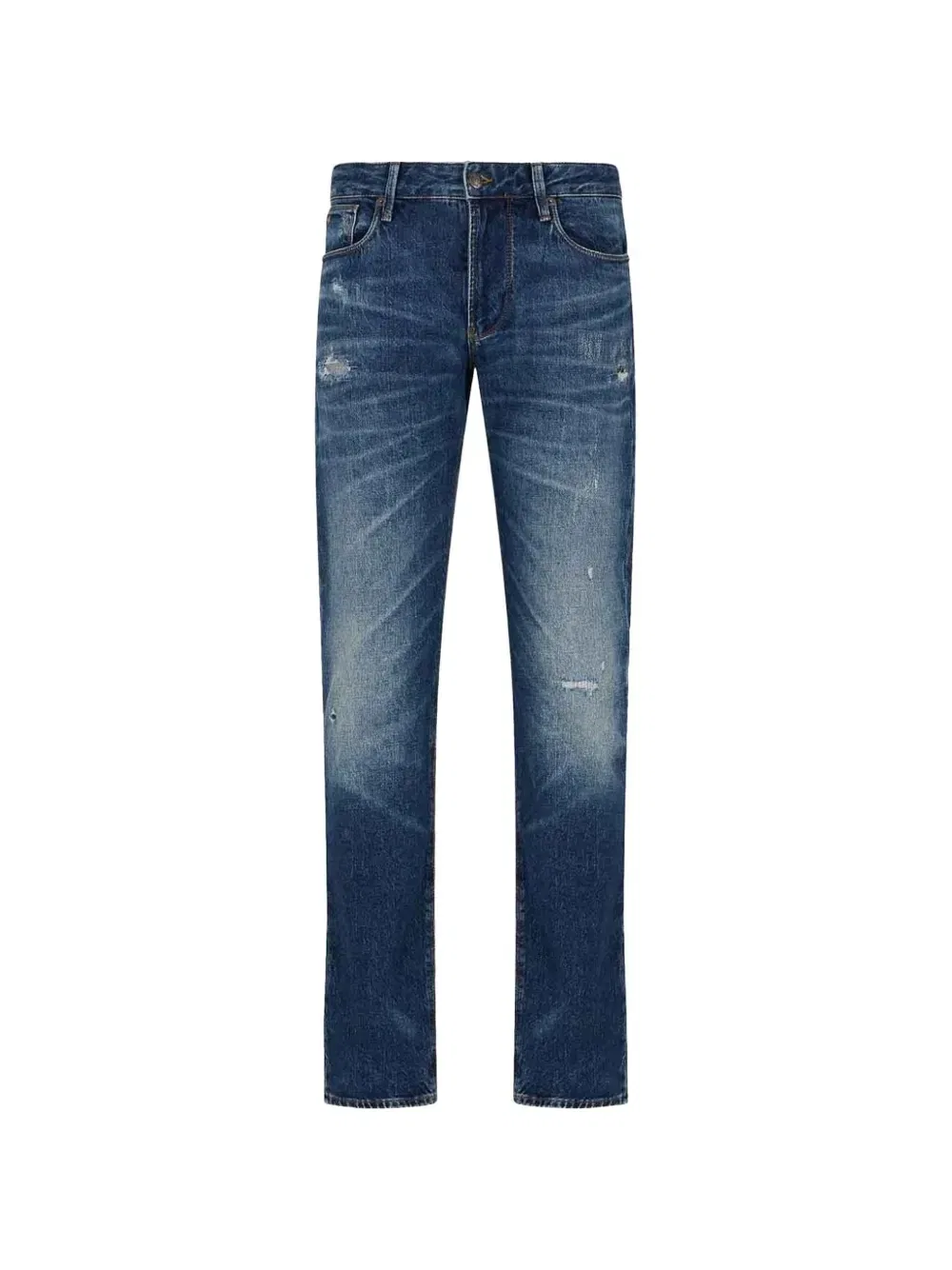 Потрепанные джинсы с потертостями Emporio Armani, синий