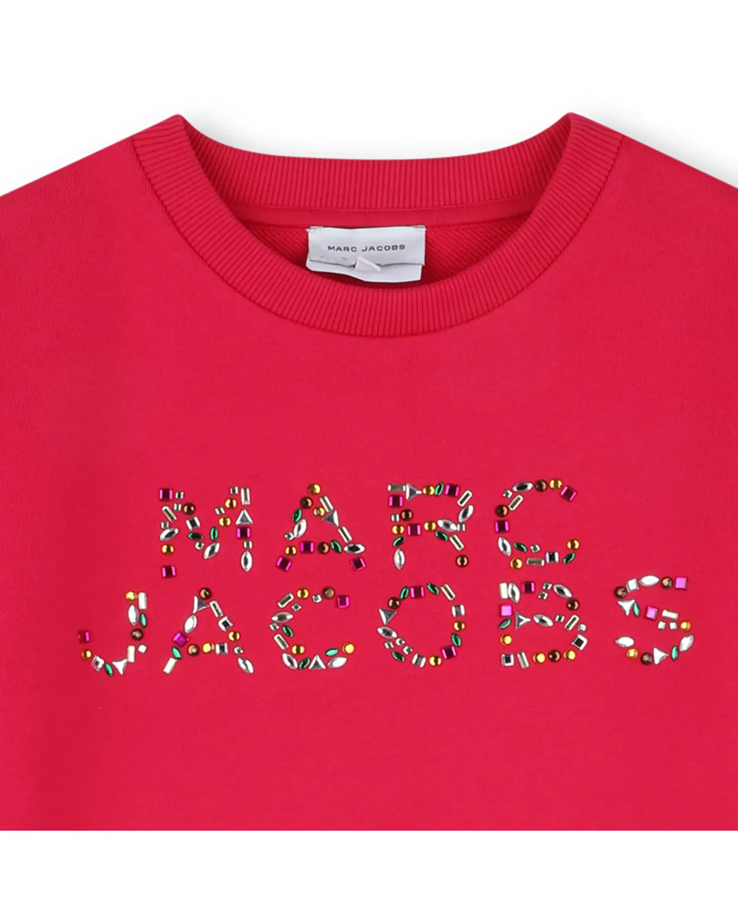 Детское платье с коротким рукавом и рисунком на передней части из хлопка Marc Jacobs, розовый — фото 3