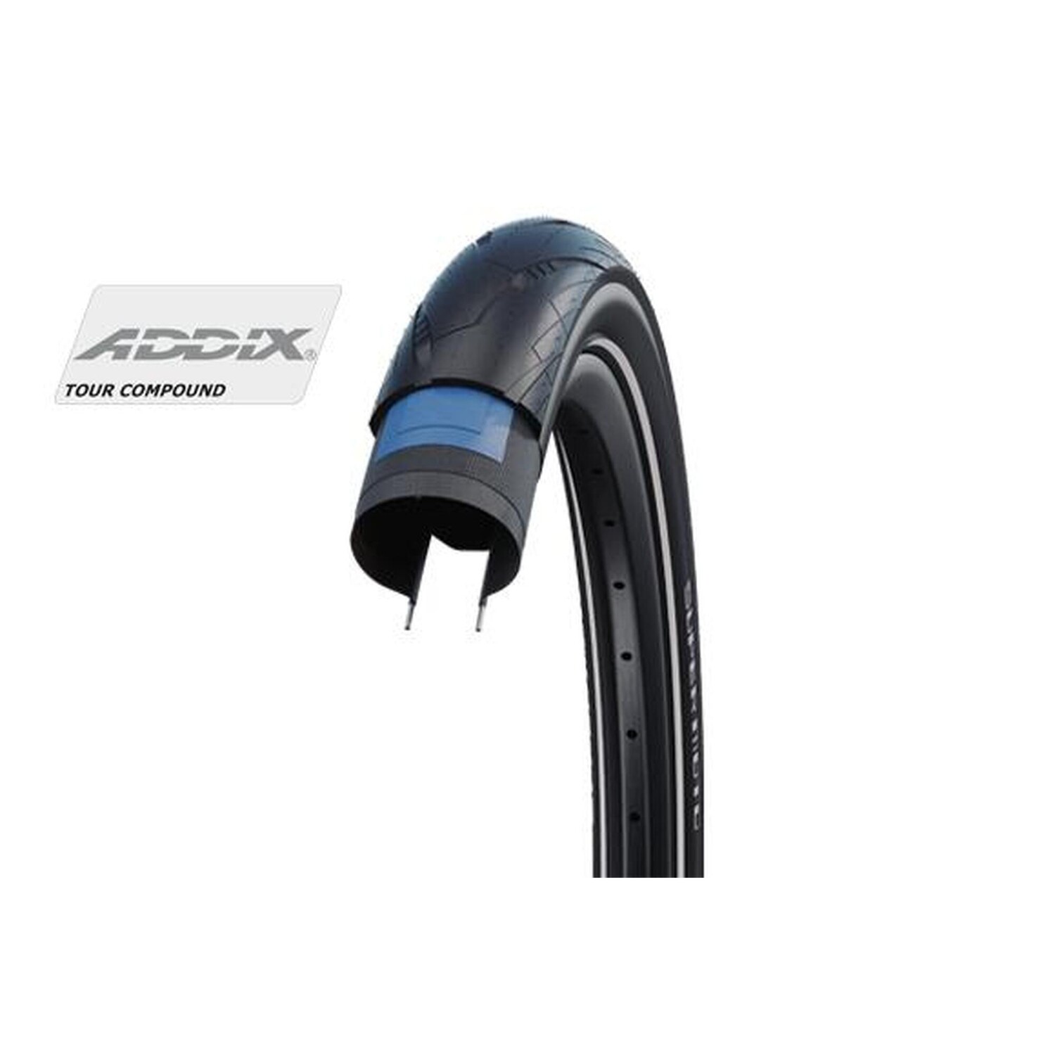 

Шина Schwalbe Super Moto Wired Tire 28x2,40 дюйма Addix Performance Black Reflex, черное серебро