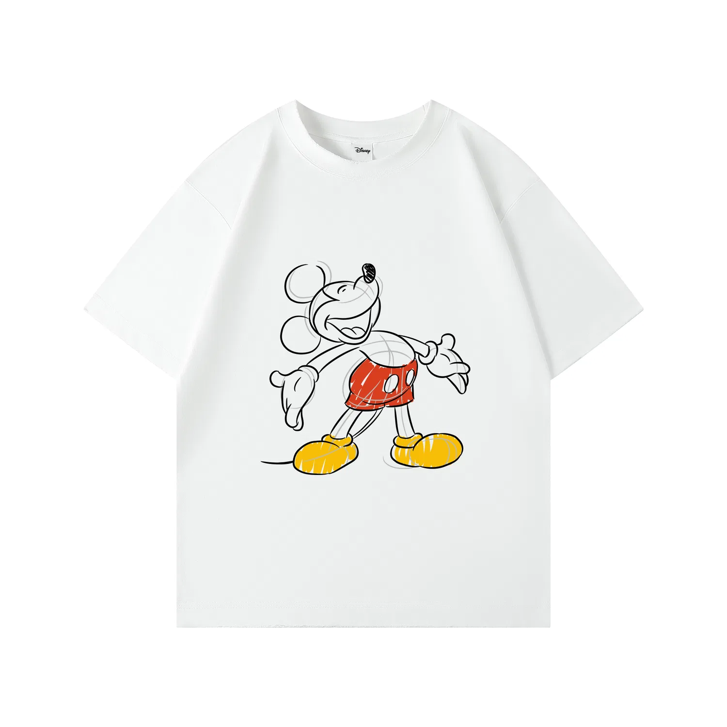Детская футболка с круглым вырезом Disney Grade School T Shirts Crew Neck, Light Gray — фото 3