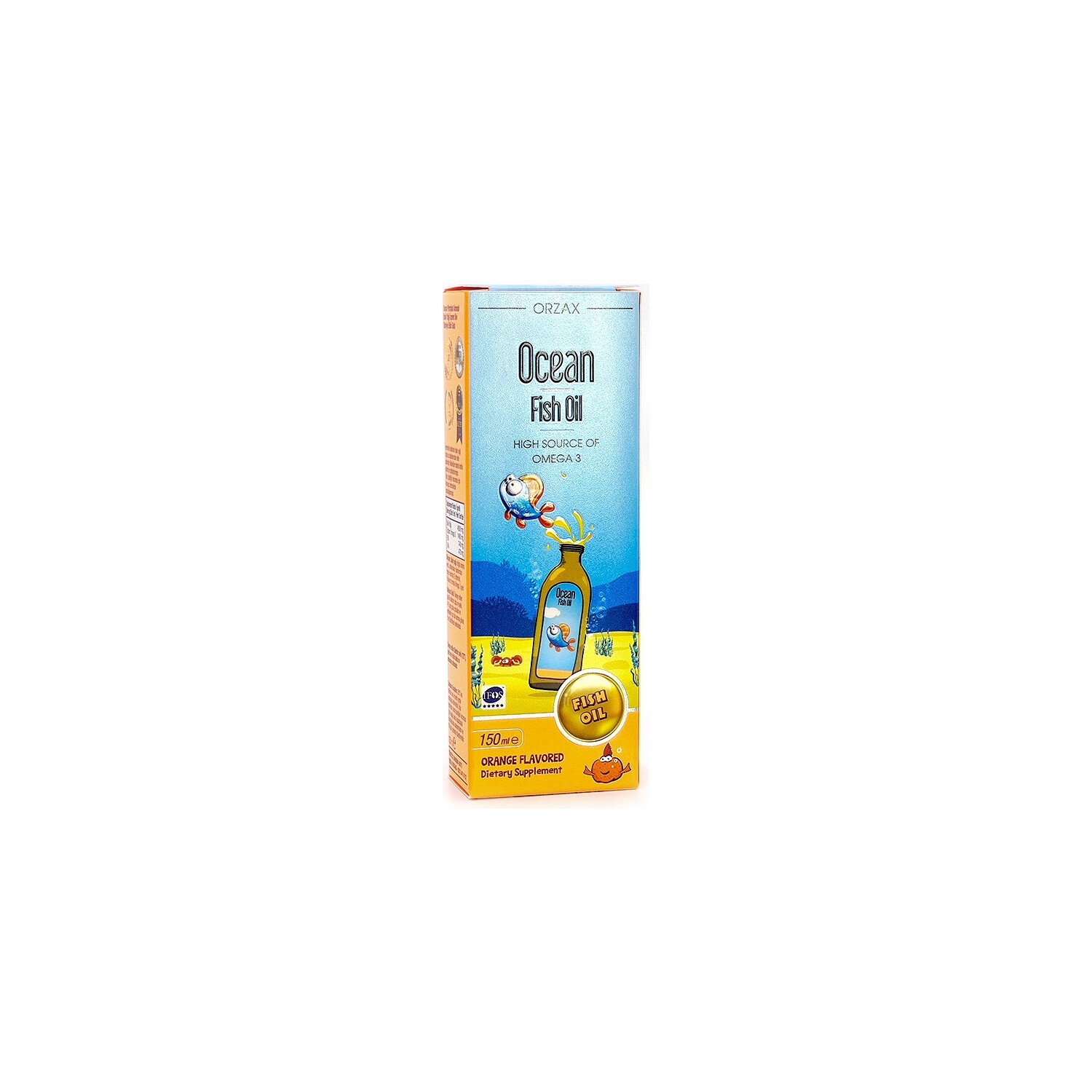 

Рыбий жир Orzax Ocean Surup со вкусом апельсина, 150 мл