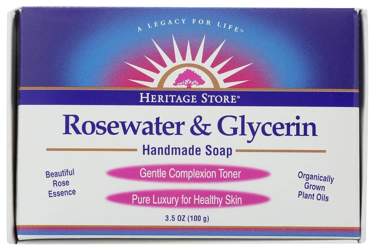 Мыло Rosewater & Glycerin, HERITAGE STORE, 103.51 мл