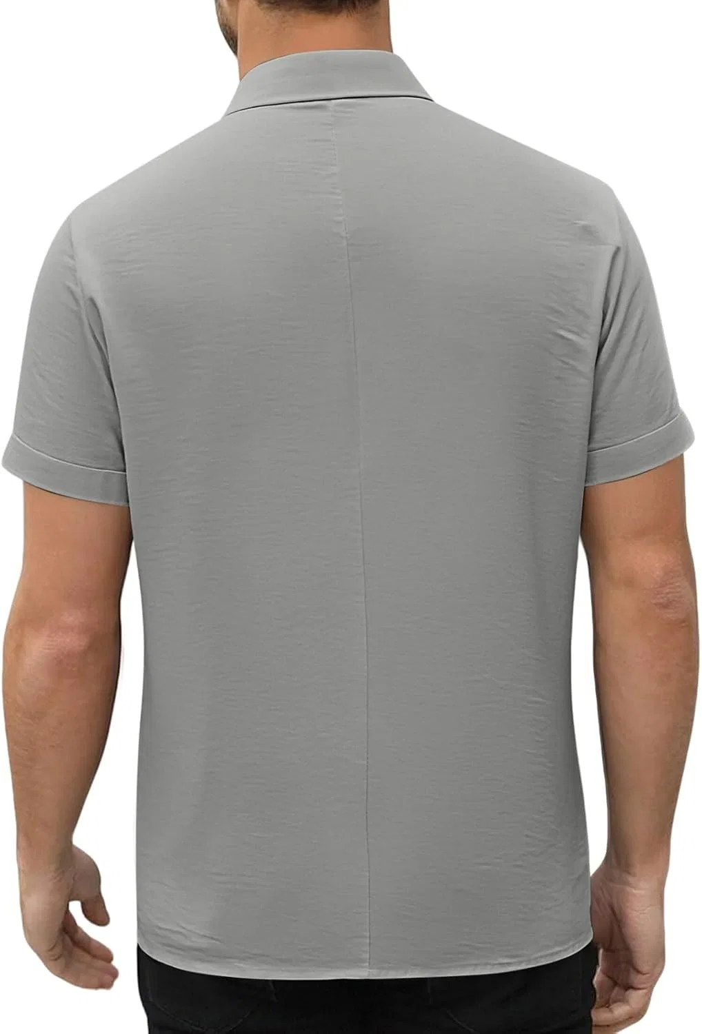 Мужская футболка с V-образным вырезом Henley, Gray — фото 2