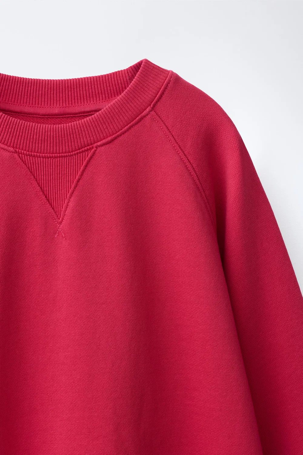Однотонная хлопковая толстовка ZARA, Dark fuchsia — фото 3