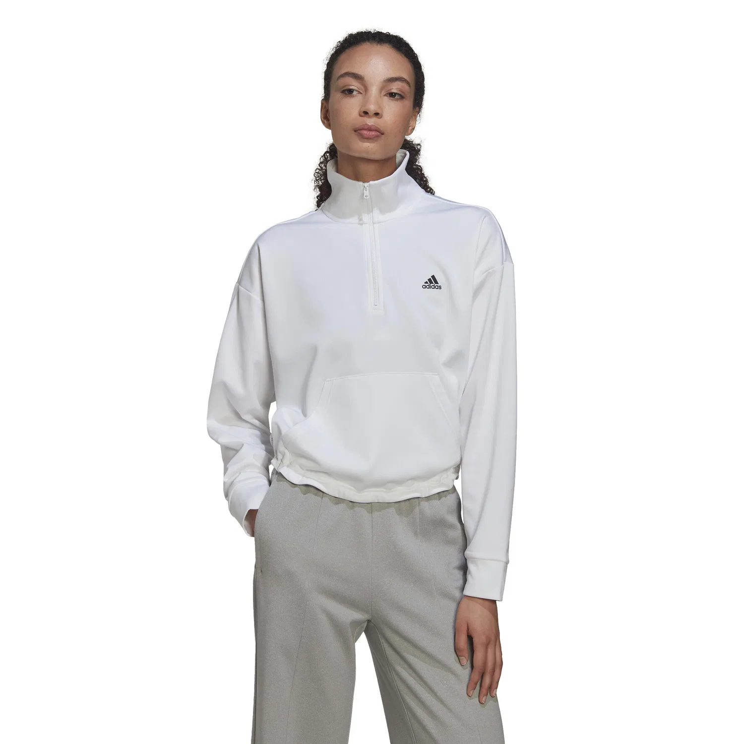 Женский свитшот с флисом adidas Aeroready, Weiß — фото 4