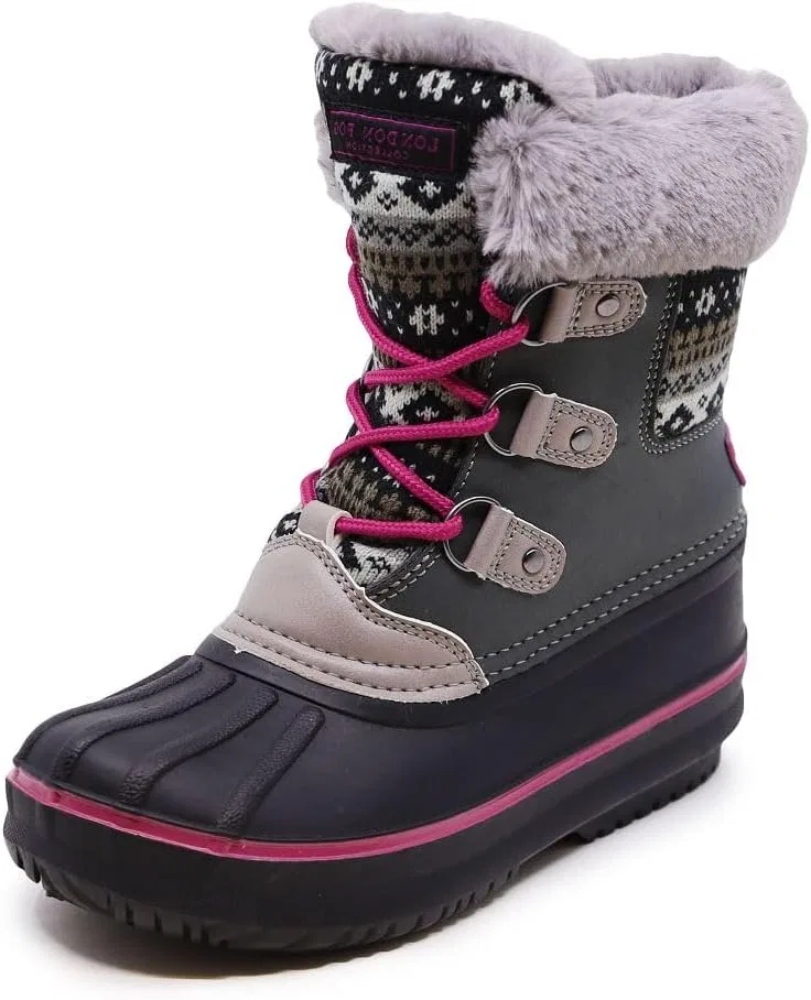 Детские зимние сапоги для девочек на подкладке Tottenham London Fog, Grey/Pink