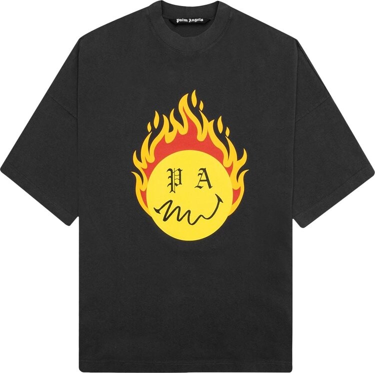 

Футболка Palm Angels Burning Head Loose Tee 'Black/Yellow', черный