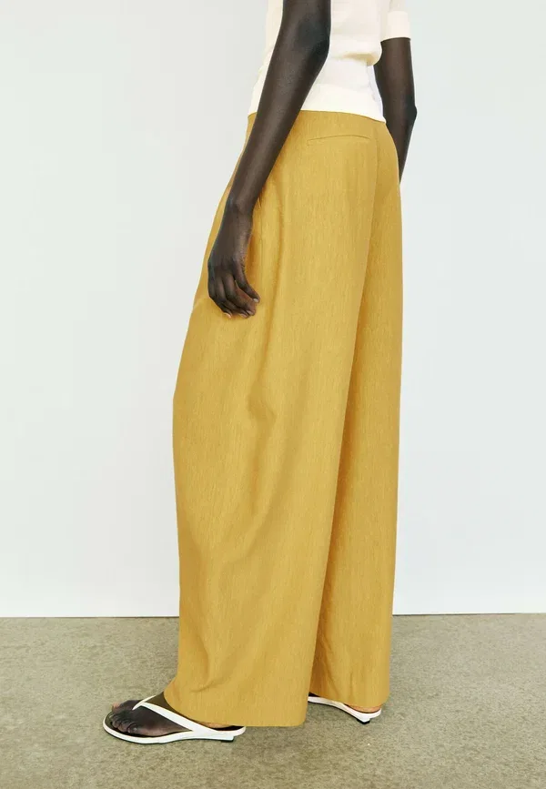 Брюки Relaxed Fit, Trousers, Massimo Dutti, Mustard Yellow, желтый — фото 4