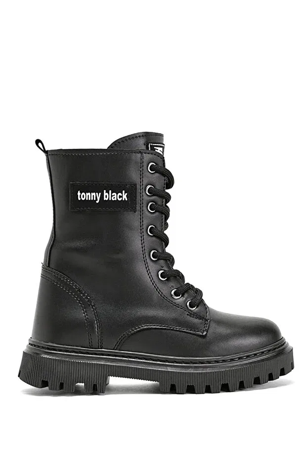 Детские ботинки для девочек с принтом Tonny Black, Black Skin