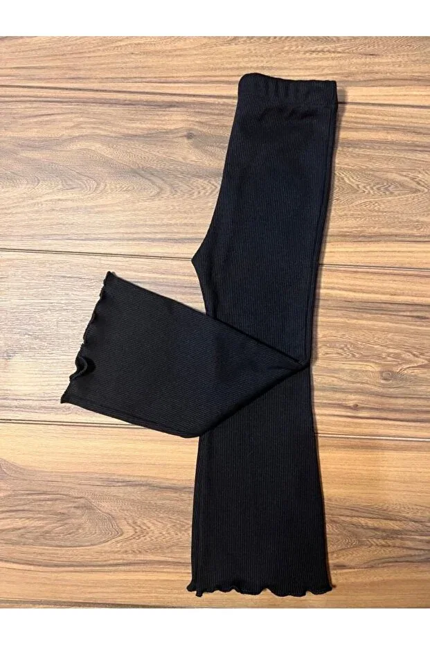 Детские леггинсы для девочек хлопковые Ribbed Knit Spanish Style Babyelisco, Black