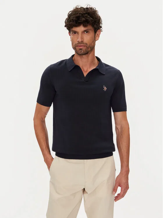 Поло slim fit U.S. Polo Assn., темно-синий