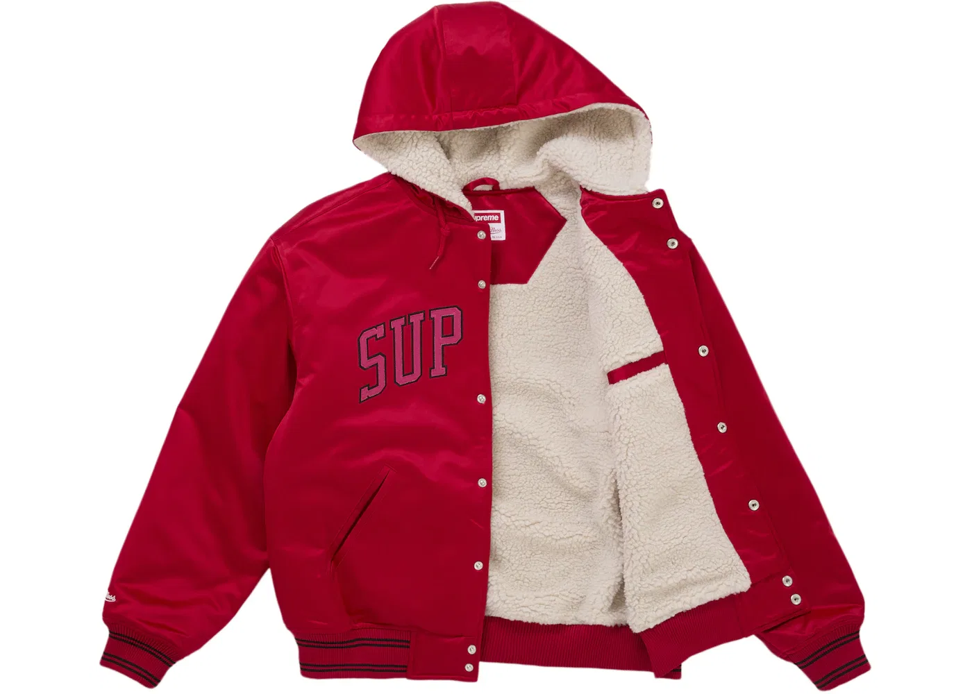 Мужская куртка-бомбер с капюшоном из сатина Jacket Supreme, Red — фото 2