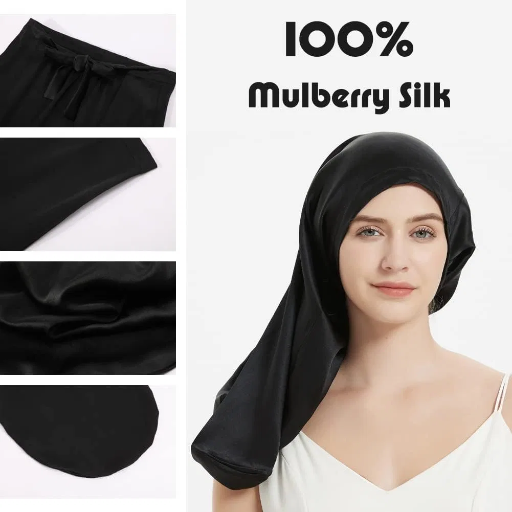 Шапочка для сна из 100% шелка Mulberry, NALEINING, 09 Navy Blue — фото 4