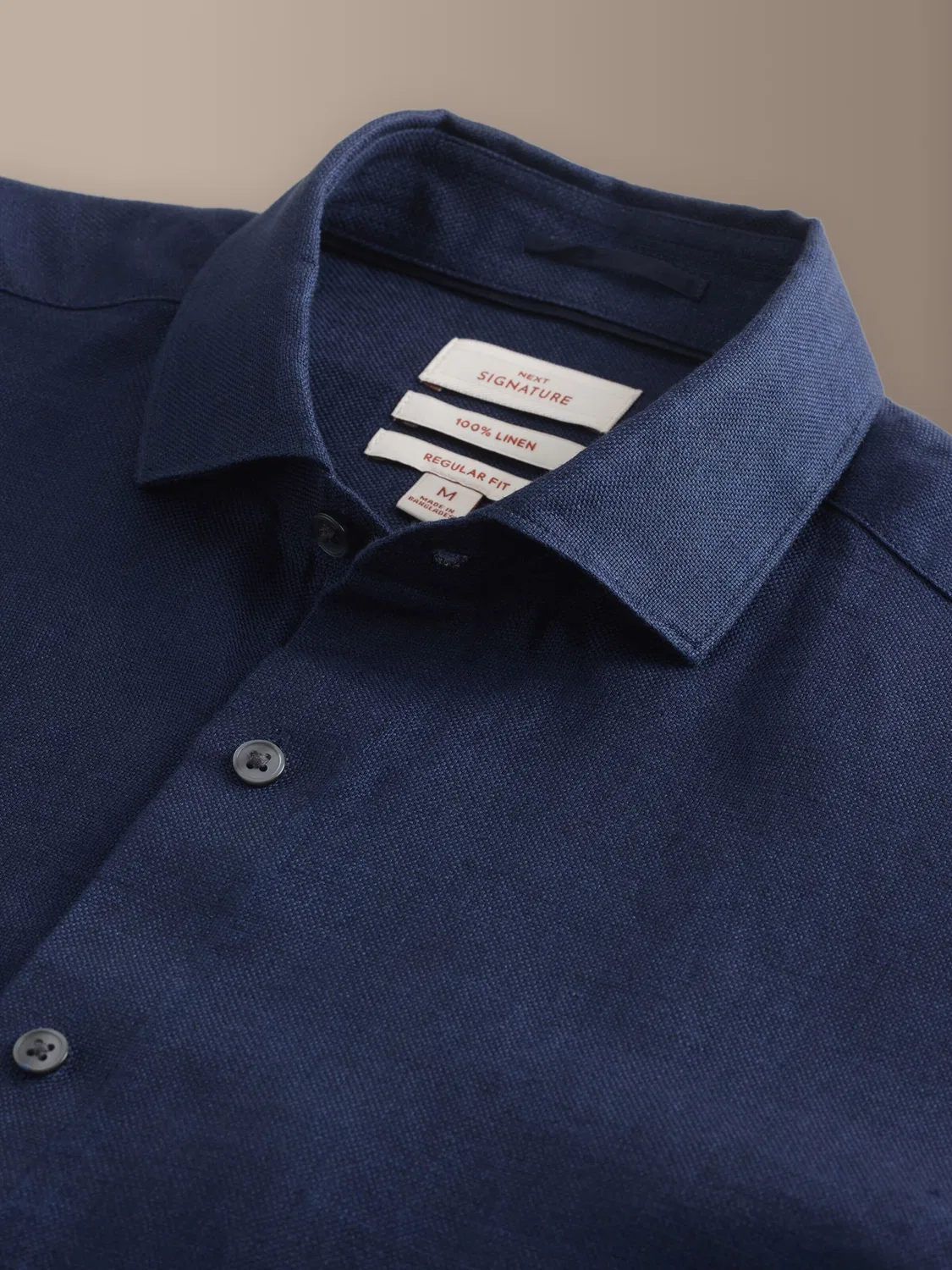 Рубашка Next Regular fit Button Up Shirt Signature темно-синего цвета — фото 4