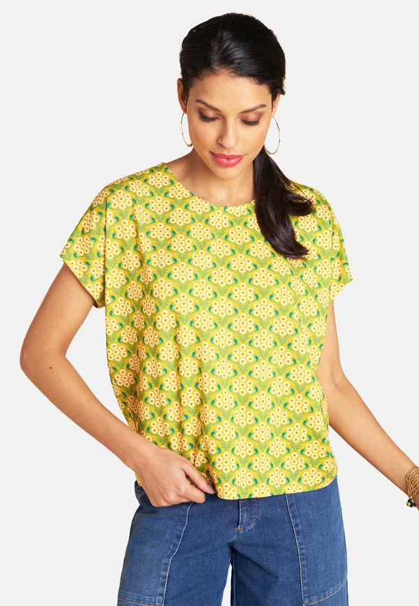 

Высокое изобилие золотых бутонов. футболка с принтом Antoine Et Lili, Jaune, Золотой, Высокое изобилие золотых бутонов. футболка с принтом Antoine Et Lili, Jaune