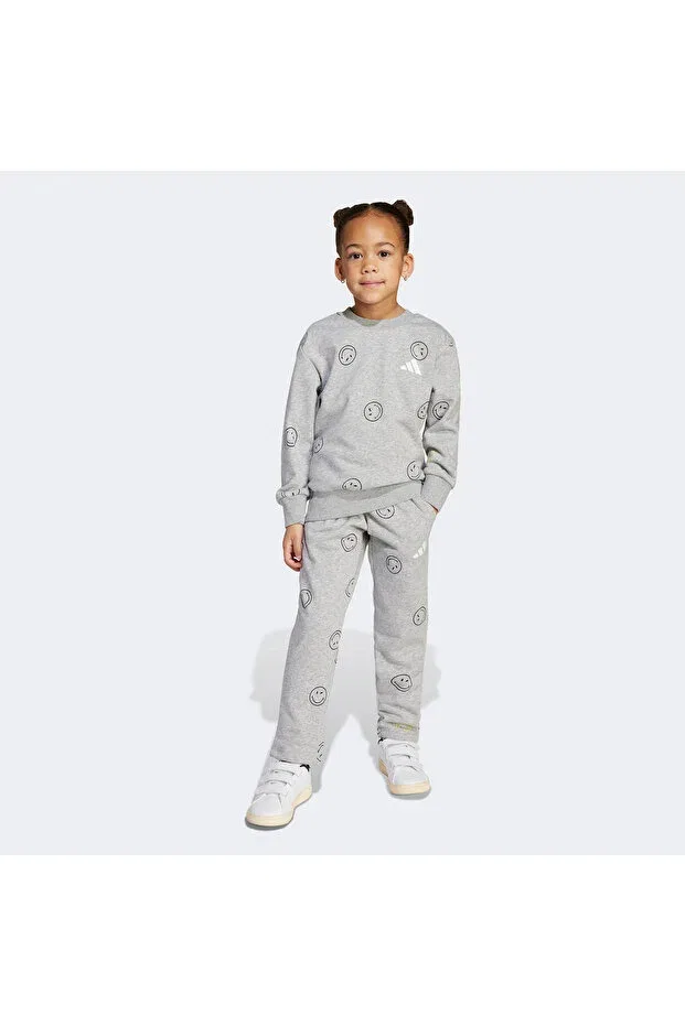 Детский комплект спортивного костюма для девочек с длинным рукавом Adidas, Gray