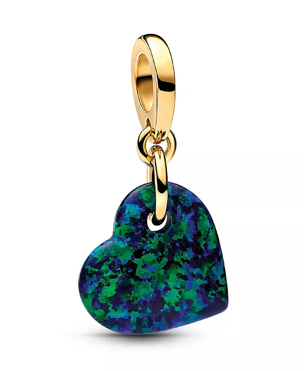 

Подвеска в виде опалового зеленого сердца, покрытая 14-каратным золотом Pandora, gold