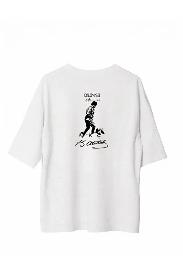 Мужская футболка с принтом Atatürk Printed T-Shirt Vexor, White — фото 2