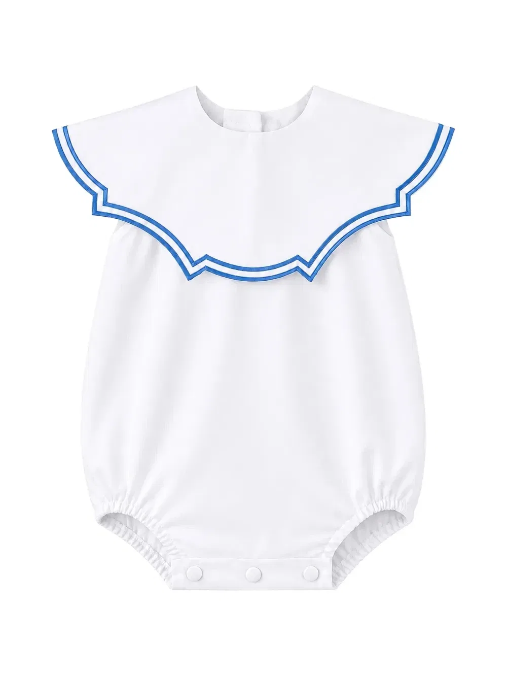 Ромпер с ложным ворником контрастного цвета Jesurum Baby, белый