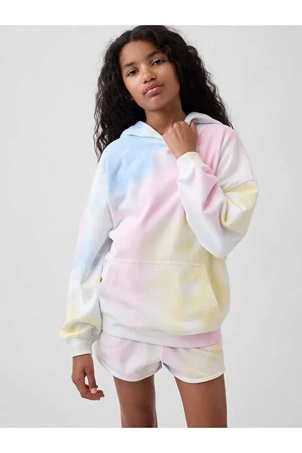 Детское худи для девочек из махровой ткани с капюшоном Gap, Multicolor