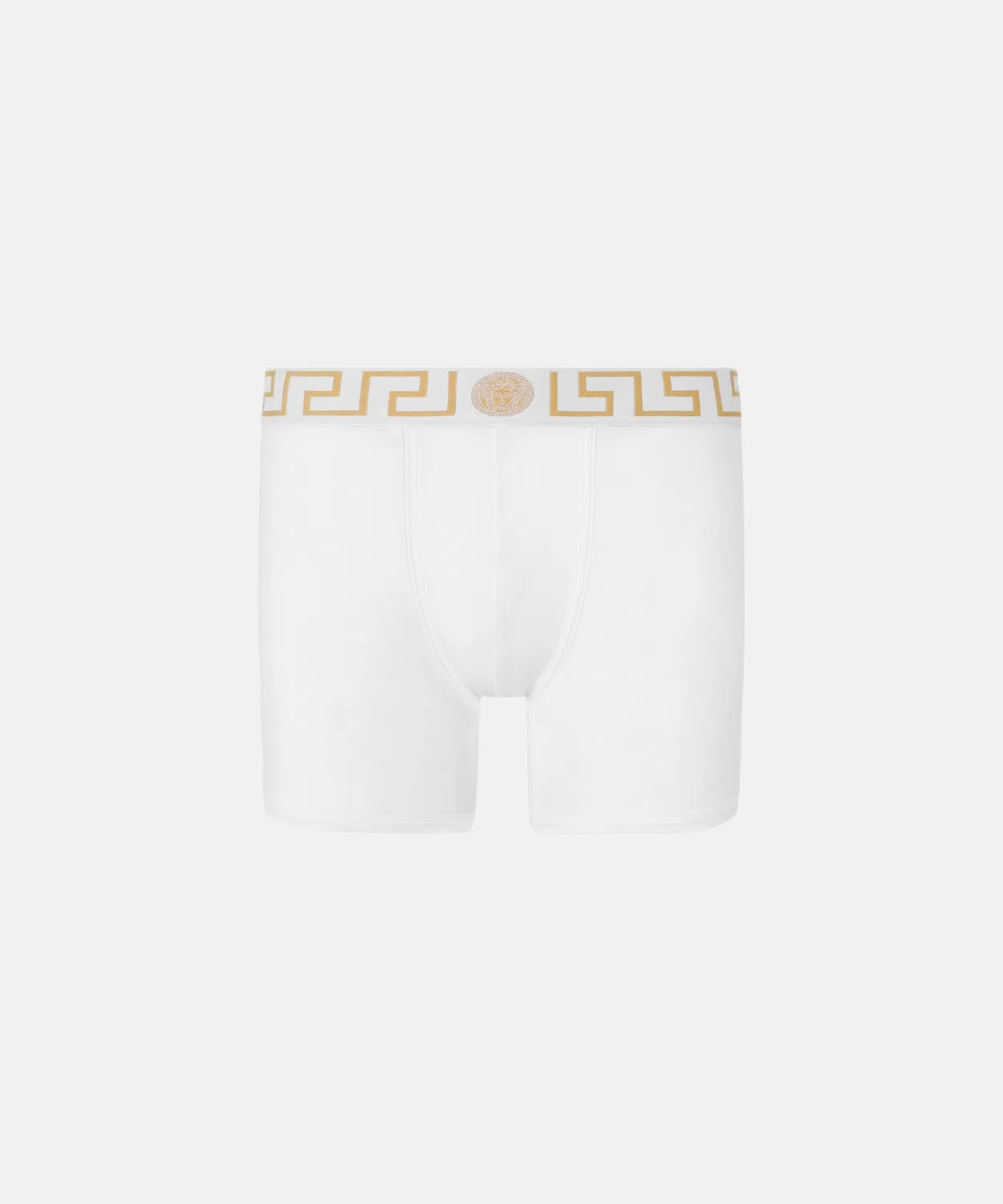 Мужские трусы-плавки с греческим узором, модель Greca Border Long VERSACE, Gold