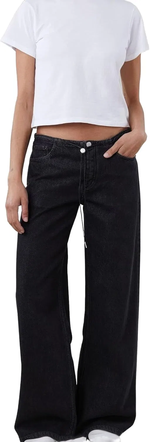 Женские джинсы свободного кроя с высокой посадкой, Wide Leg