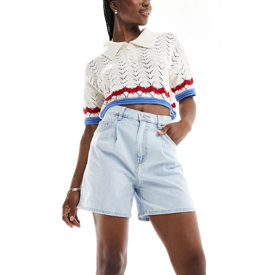 

Шорты Stradivarius Denim, голубой