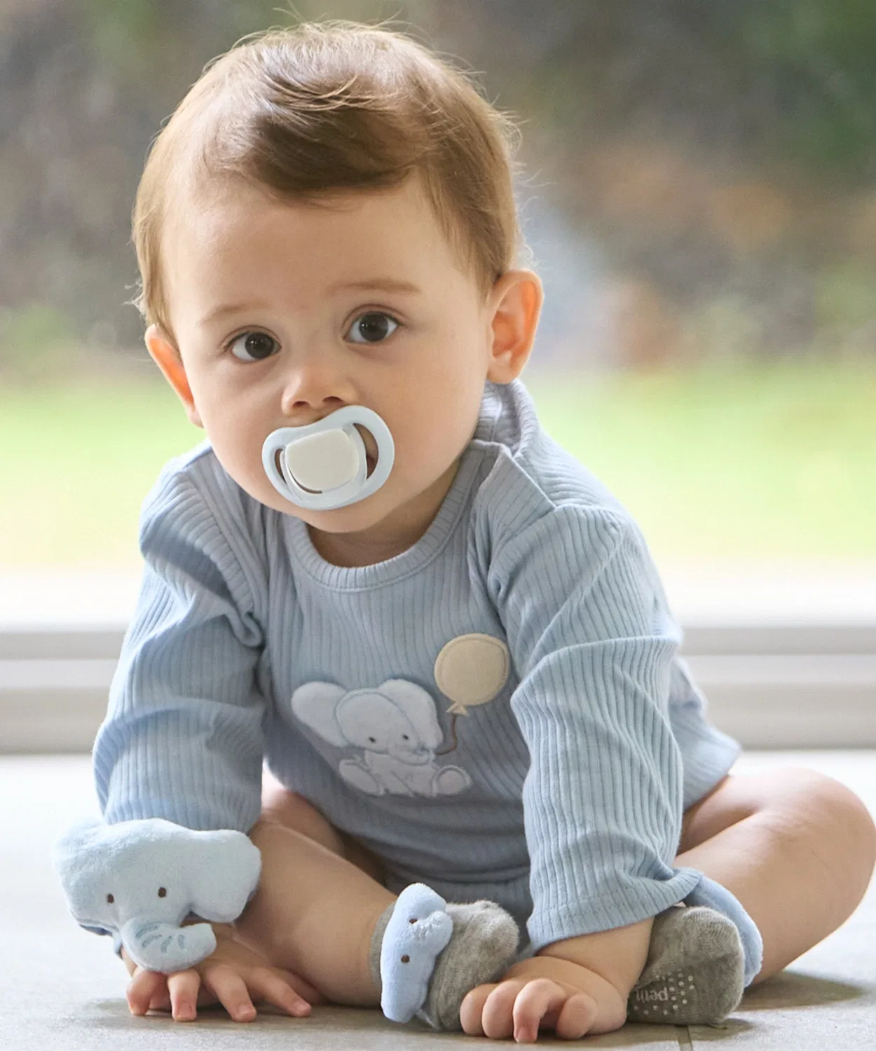 Детский боди-комбинезон с аппликацией Animal Romper petit main, Light Green — фото 3