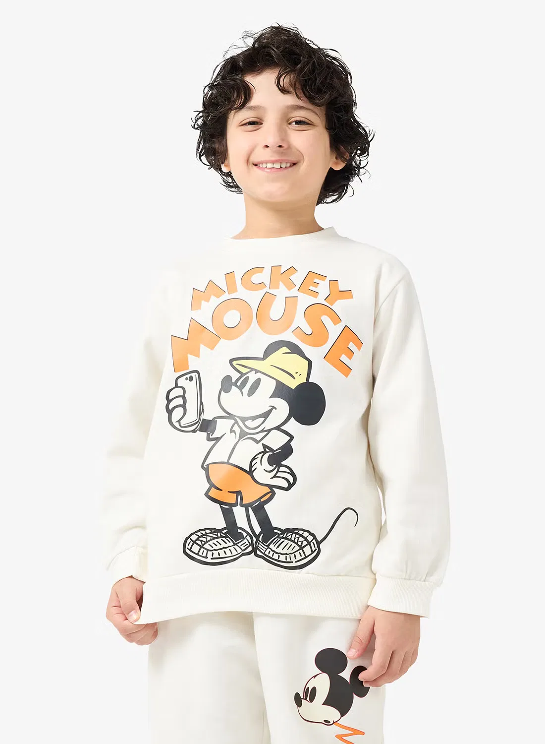 Свитшот и штаны с принтом Mickey Mouse Disney, белый — фото 3