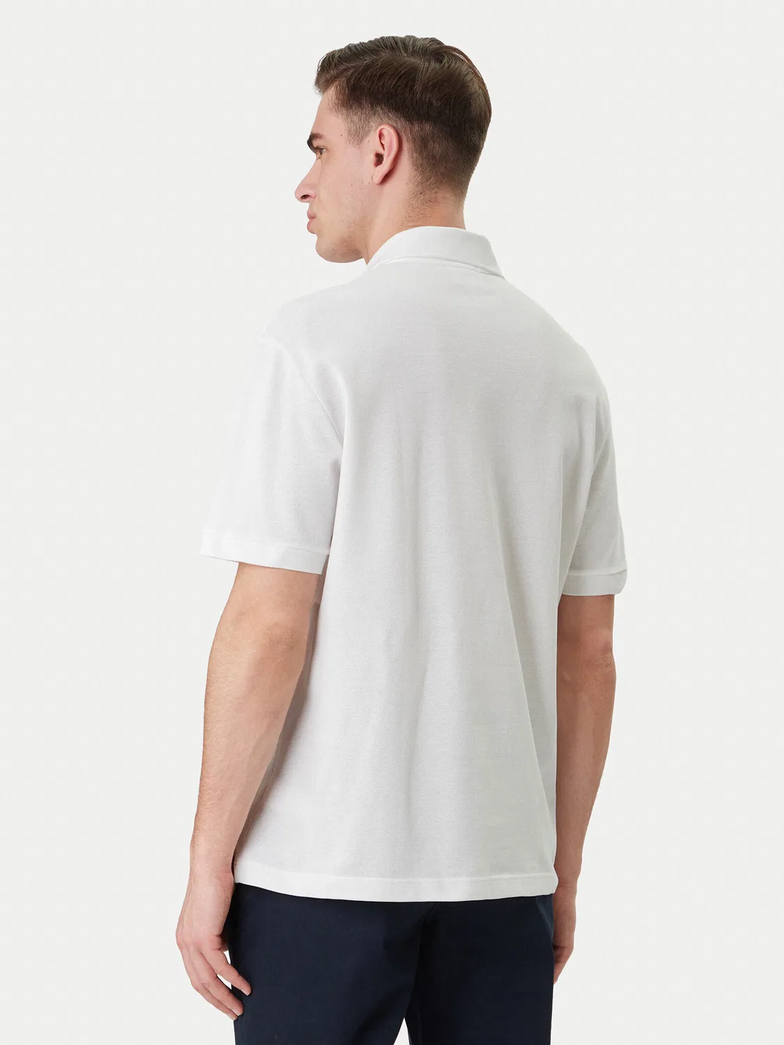 Мужское поло свободного кроя Lacoste, белый — фото 3