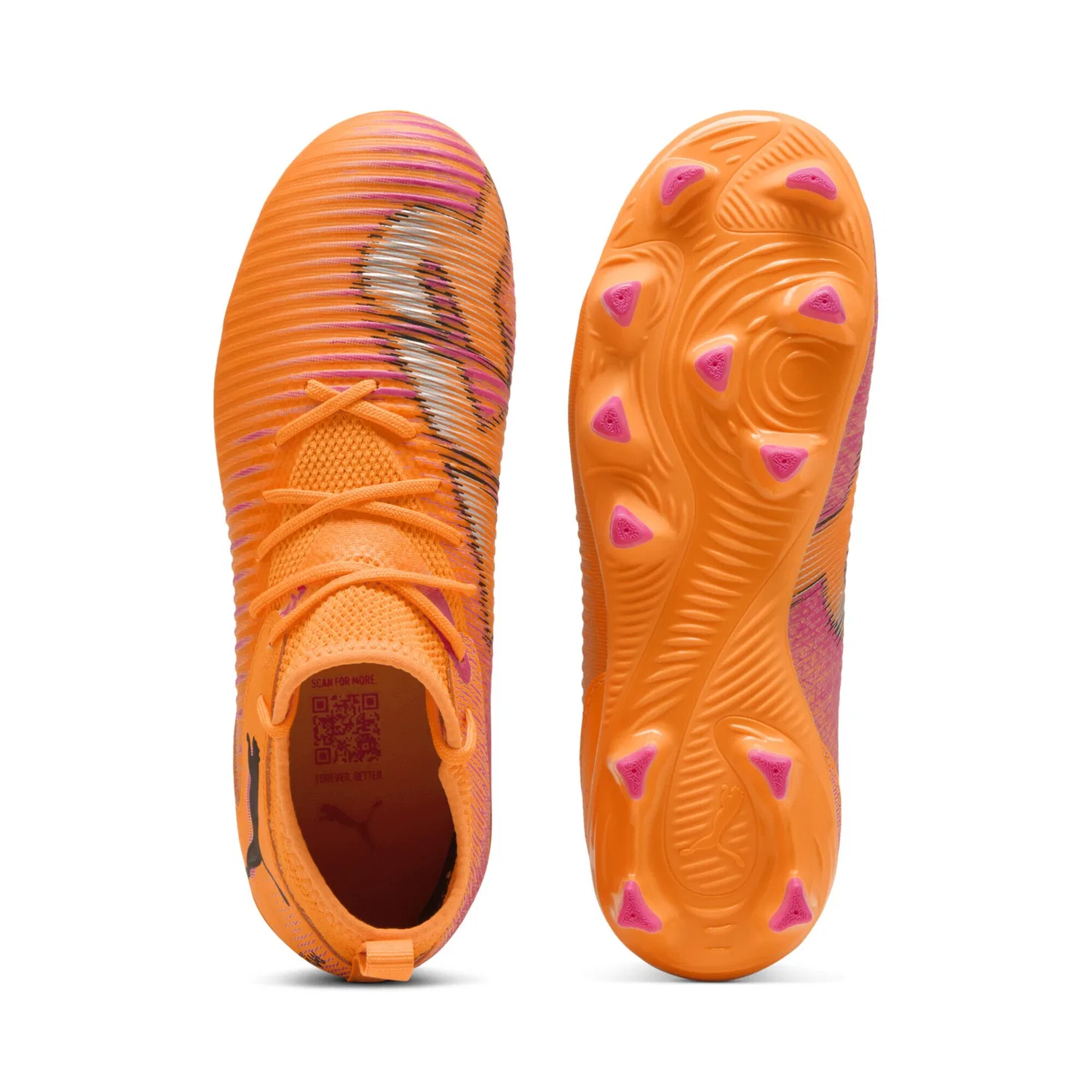 Детские футбольные бутсы с контролем мяча FUTURE 8 MATCH PUMA, Heat Fire Black Ravish Orange Pink — фото 4