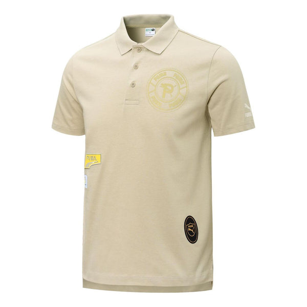 

Футболка mix badge polo shirt 'beige' Puma, бежевый
