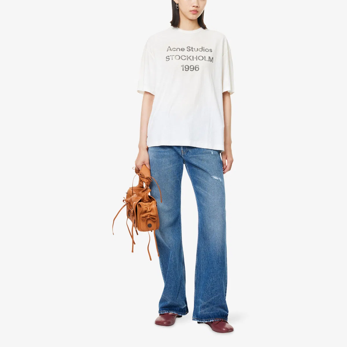 Винтажные синие джинсы-клеш Acne Studios — фото 2
