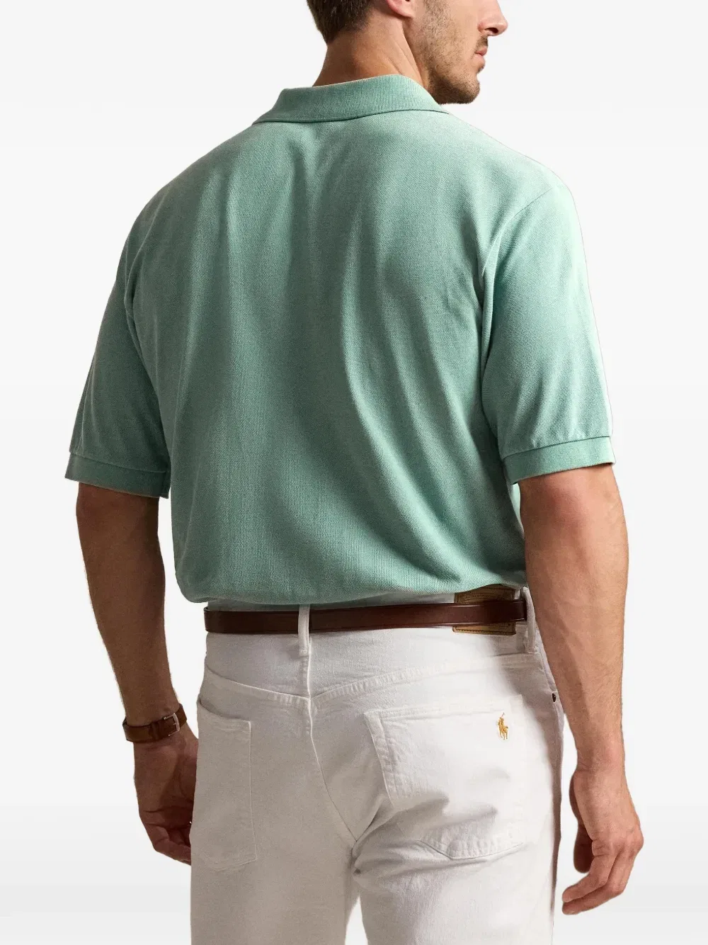 Культовая футболка-поло Iconic Mesh Polo с пони Polo Ralph Lauren, зеленый — фото 4