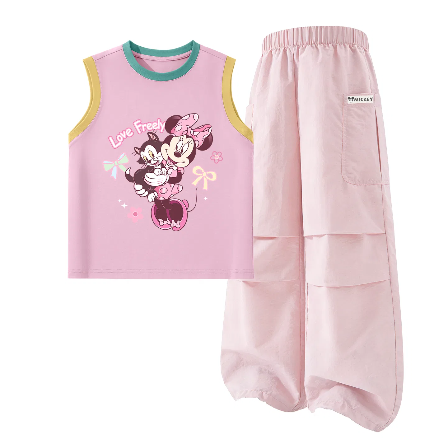 Детский спортивный костюм с круглым вырезом, Disney, Di Kitten Blue Pink+Di HU Long Hook-and-Loop Magnolia Pink
