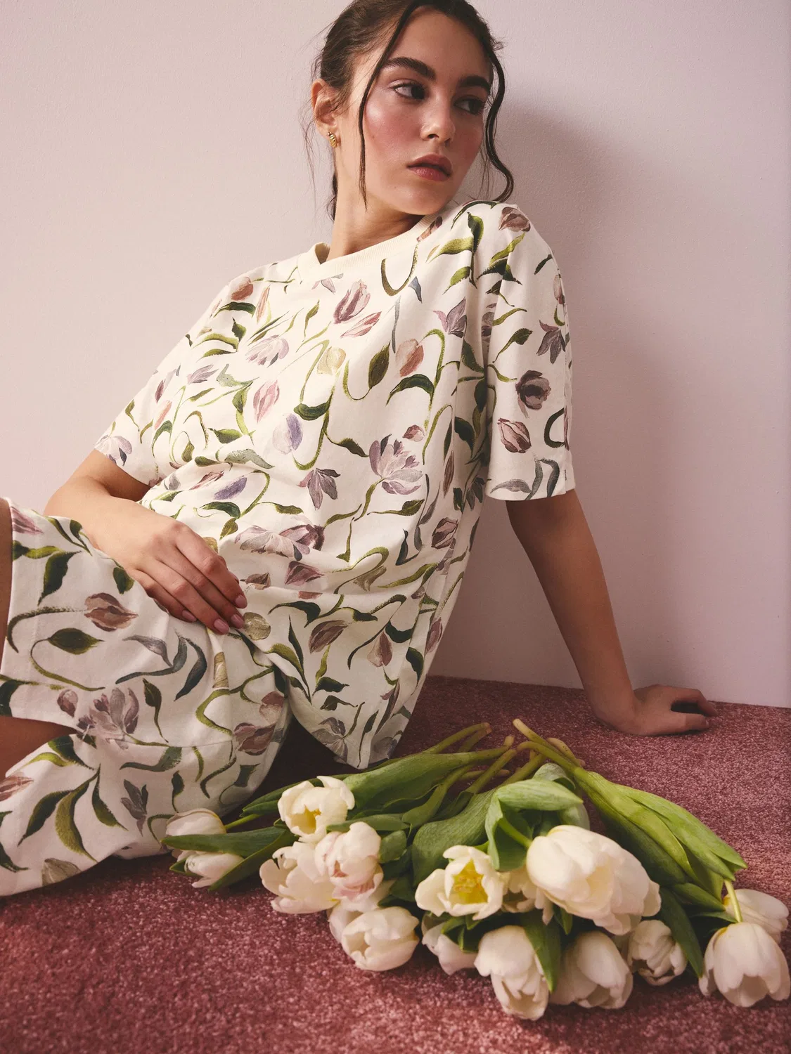 Пижама короткая Cream Tulip Next, кремовый тюльпан