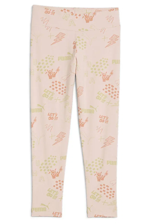 Детские леггинсы для девочек облегающие Ess+ Puma, Island Pink — фото 3