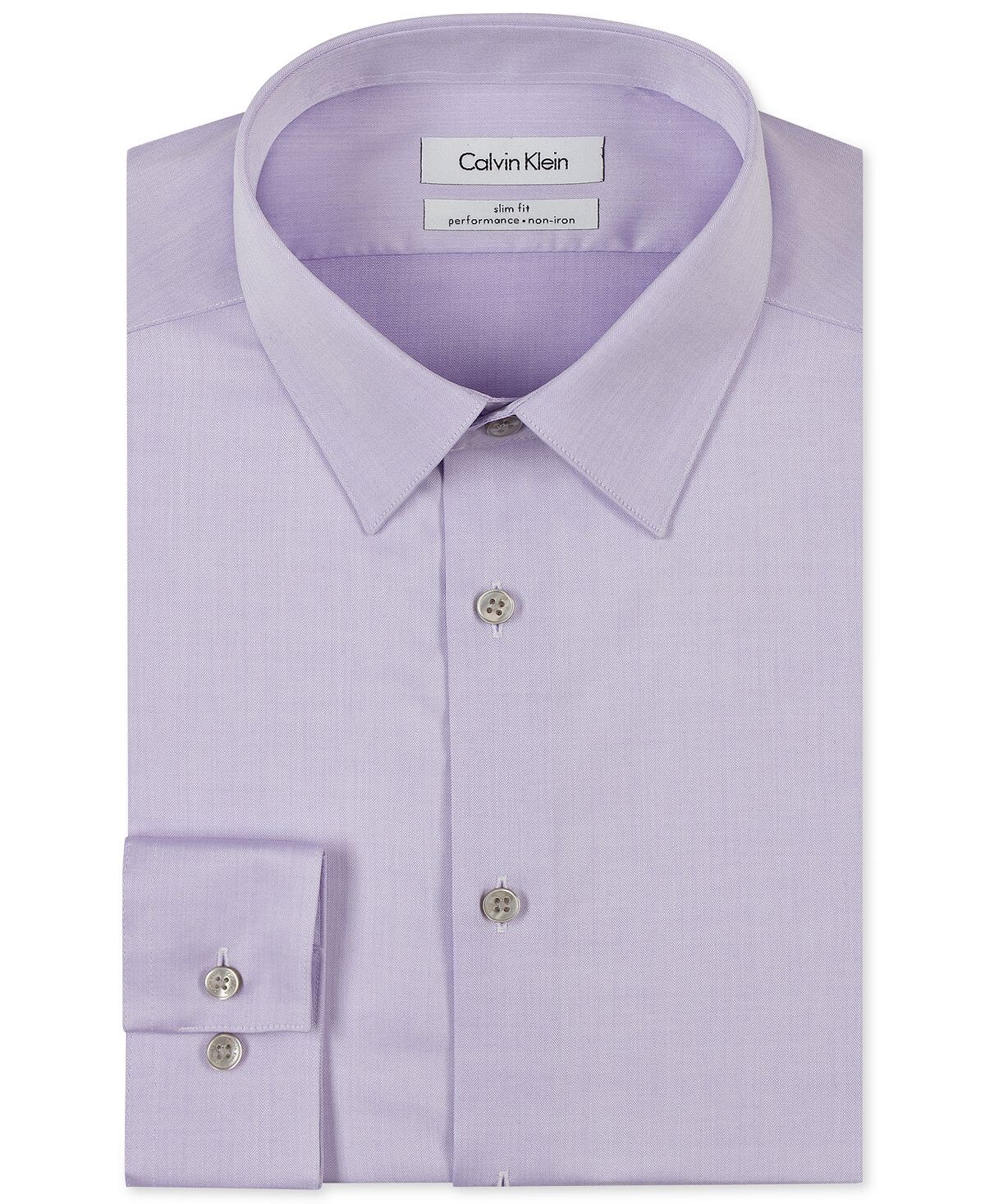 

Мужская классическая рубашка slim fit non iron performance с воротником в елочку Calvin Klein, сиреневый
