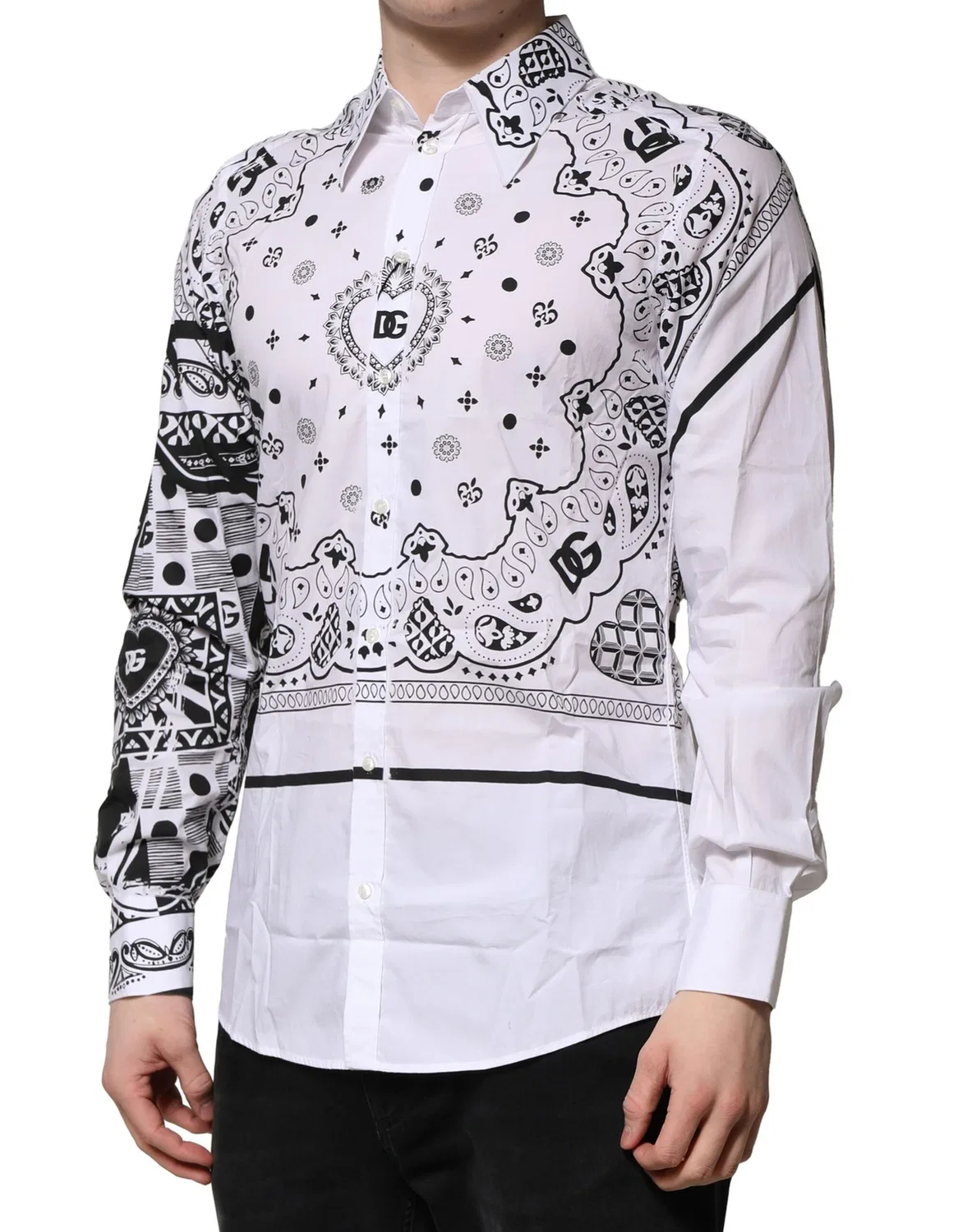 Мужская рубашка с принтом бандана MARTINI Dolce & Gabbana, White — фото 3