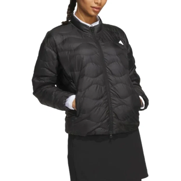 Женский пуховик с воротником-стойкой прямой посадки Adidas, Black — фото 3