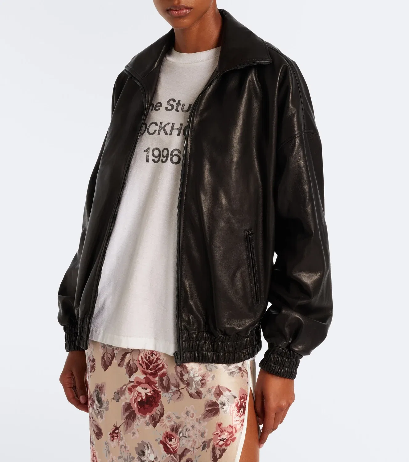 Кожаная куртка Acne Studios, черный — фото 2