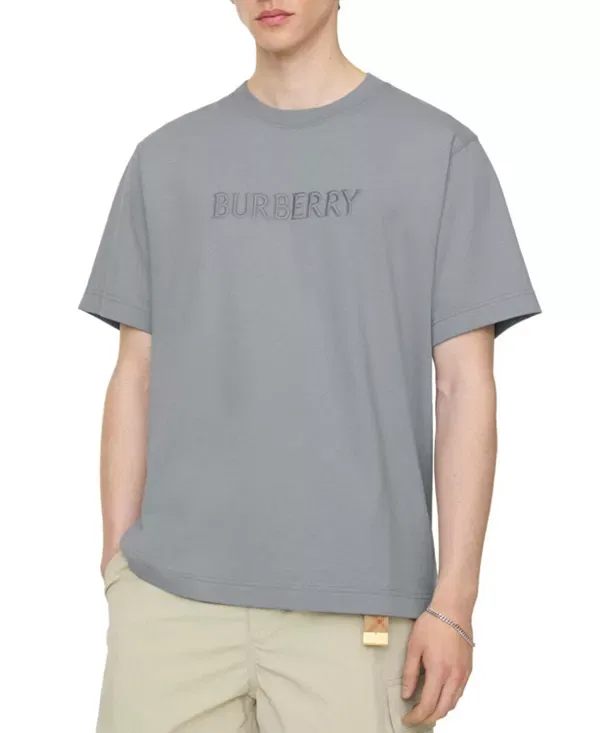 Мужская футболка с принтом Logo Cotton T-shirt Burberry, Forecast Grey