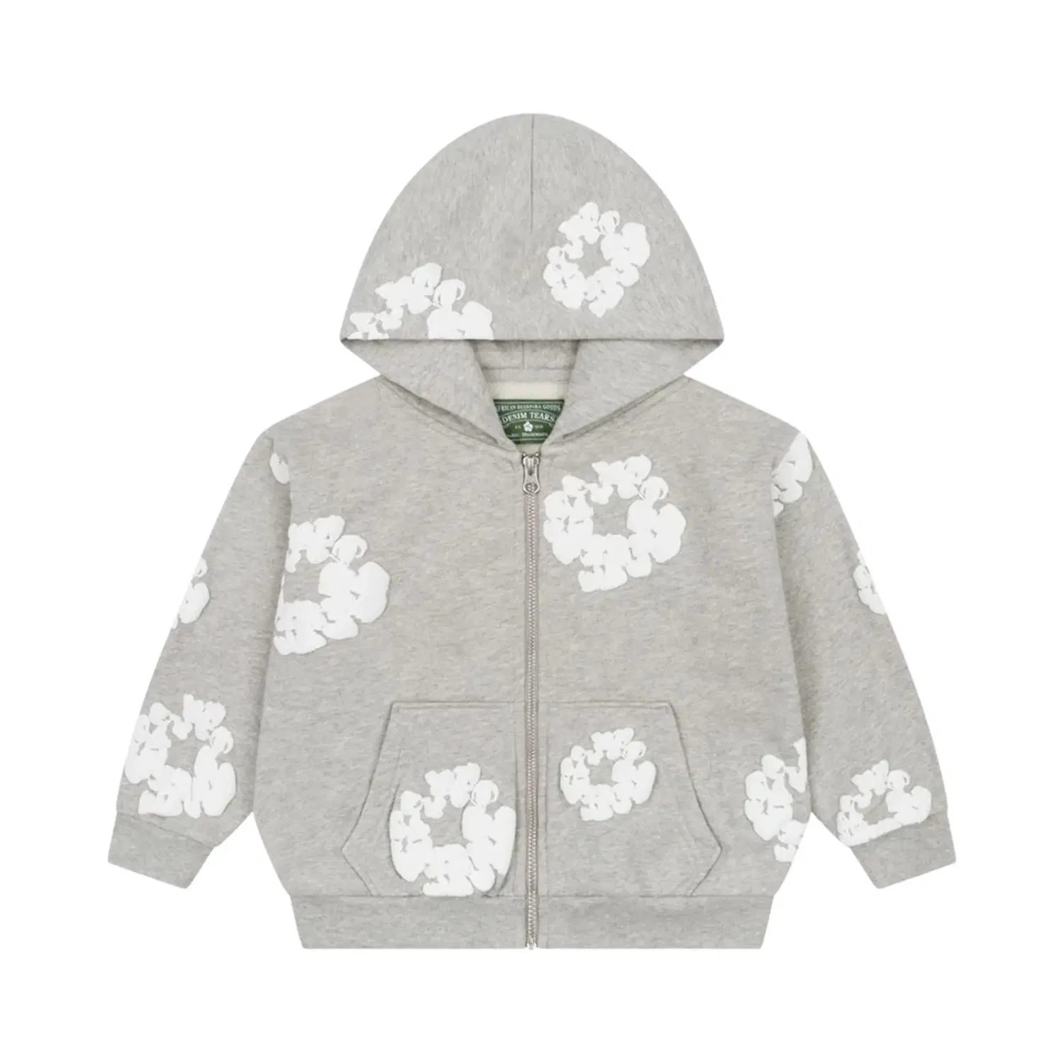 Худи Denim Tears Cotton Wreath на молнии, серый