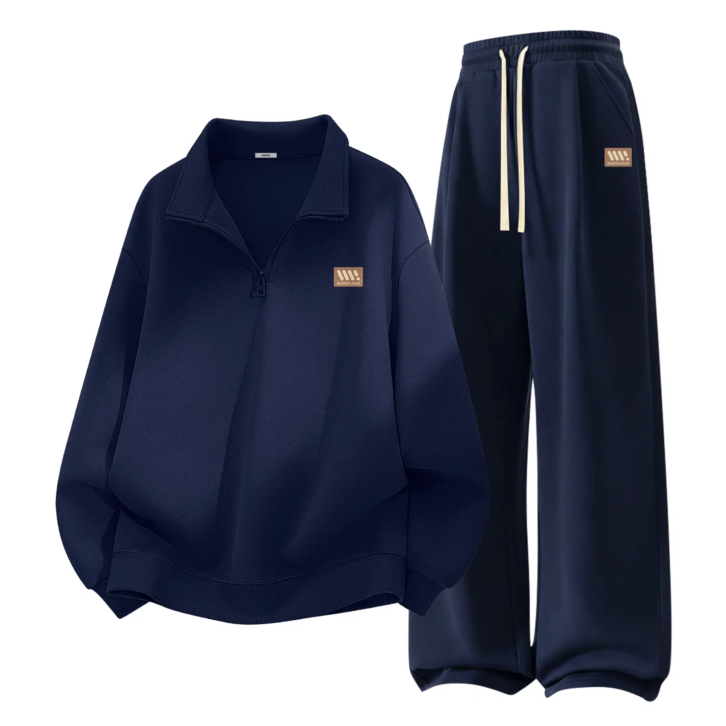Детский комплект свитшотов с полуводолазкой MINISO, Heather Navy