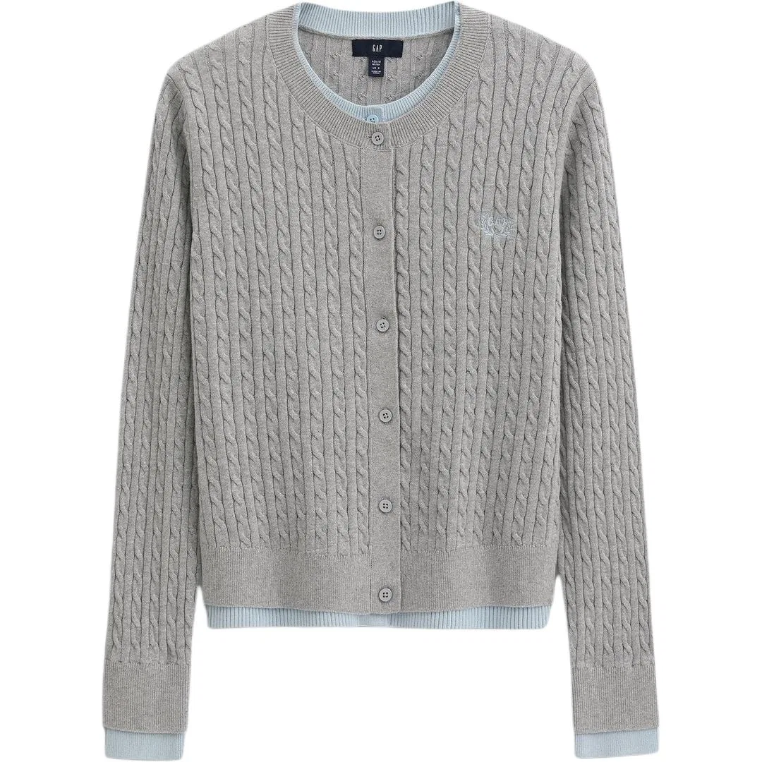 Женский свитер с круглым вырезом Light Gray GAP