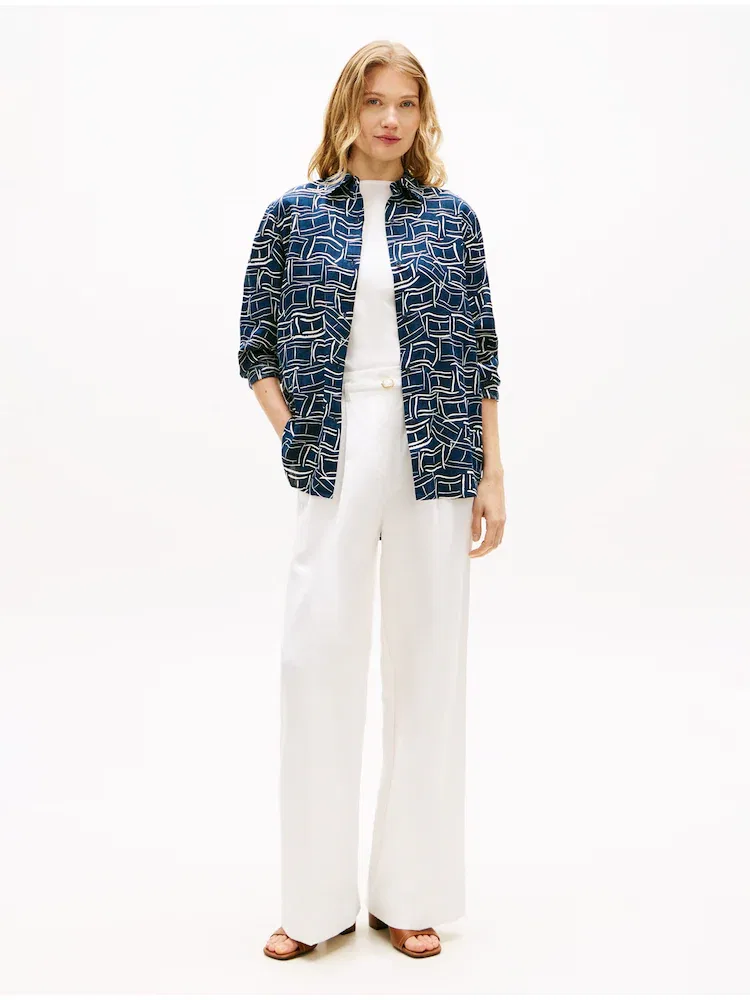 Рубашка длинный рукав из льна, Relaxed Fit TOMMY HILFIGER, Navy — фото 2