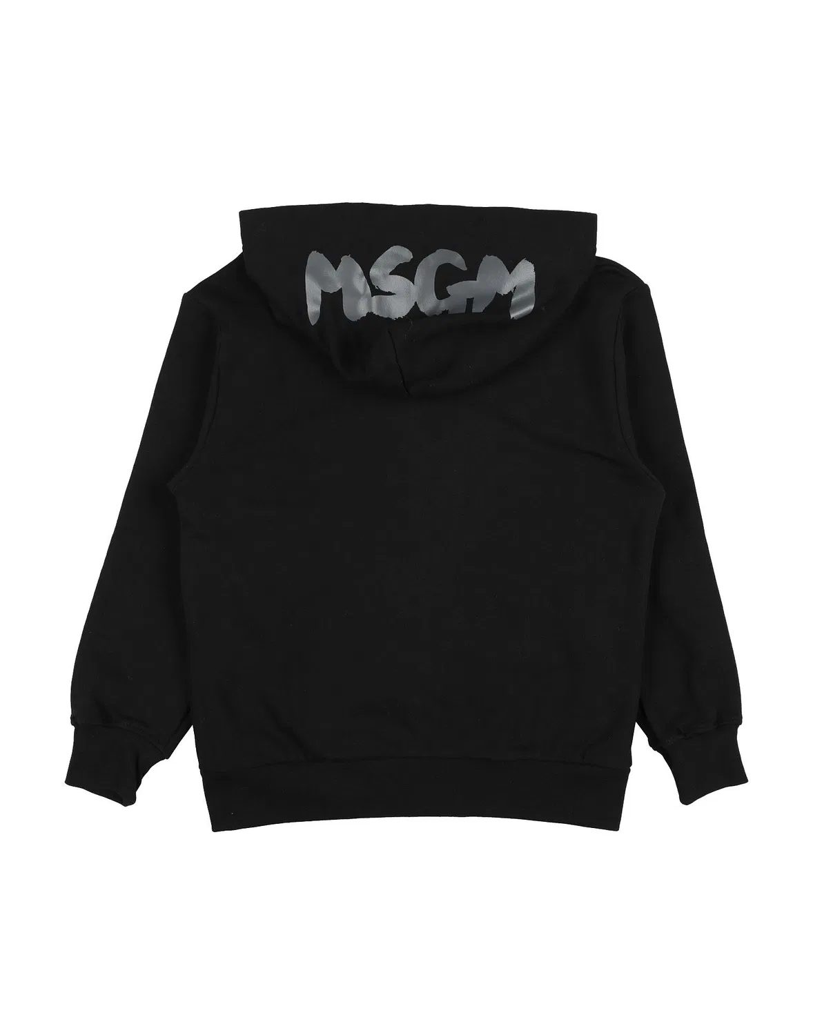 Подростковая флисовая кофта на молнии с капюшоном Msgm, черный — фото 2